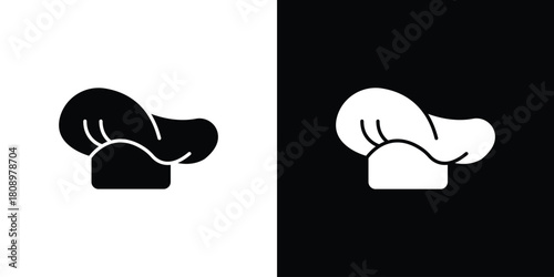 Chef hat icon in glyph shilhouette black and white colors