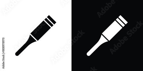 Chisel icon in glyph shilhouette black and white colors