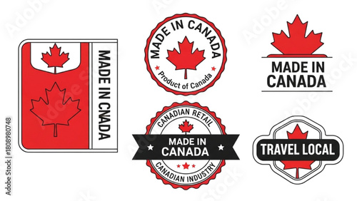Collection of Vector Canadian Pride Badges and Seals