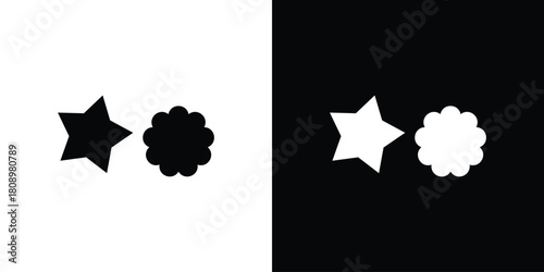 Cookie cutter icon in glyph shilhouette black and white colors