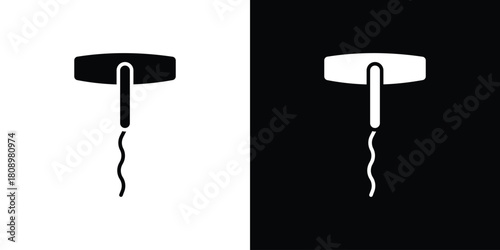 Corkscrew icon in glyph shilhouette black and white colors