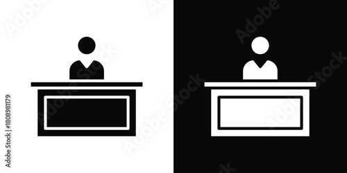 Court trial icon in glyph shilhouette black and white colors
