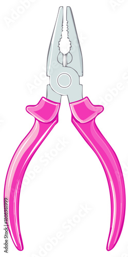 Colorful Pliers with Pink Grips for Crafting and Repairs