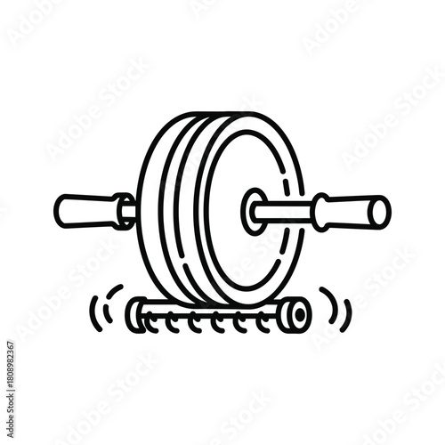 Ab roller icon isolated on for core and abdominal workout
