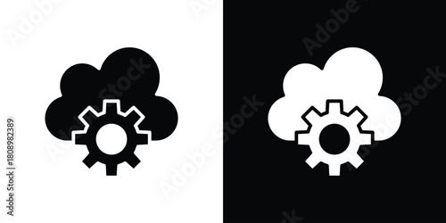 Devops icon in glyph shilhouette black and white colors