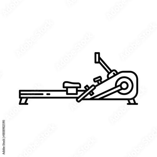 Rowing machine icon isolated on for fitness and exercise
