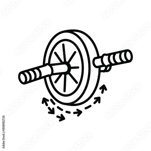 Ab roller for abdominal muscles isolated on