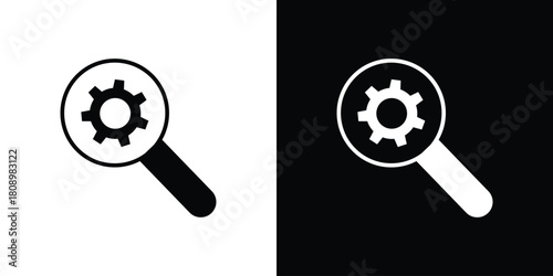 Due diligence icon in glyph shilhouette black and white colors