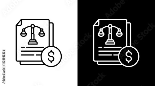 Balance Sheet White Icon Set Design