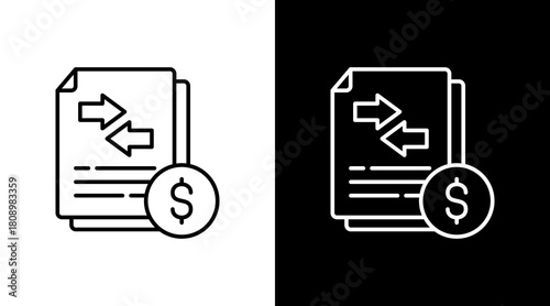 Cash Flow Statement White Icon Set Design