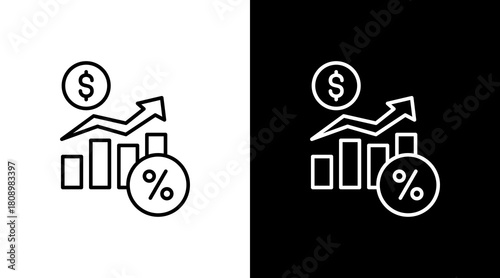Gross Profit White Icon Set Design