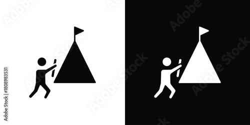 Effort icon in glyph shilhouette black and white colors