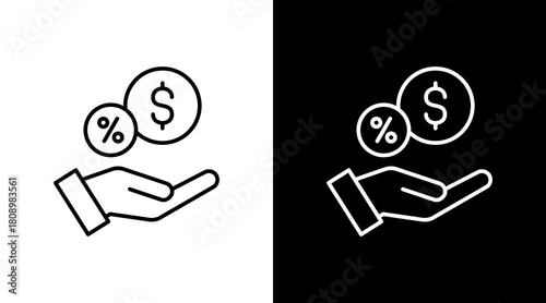 Mutual Funds White Icon Set Design