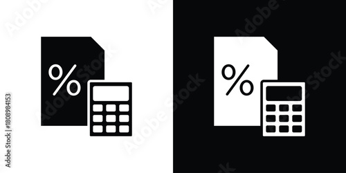 Estimate icon in glyph shilhouette black and white colors