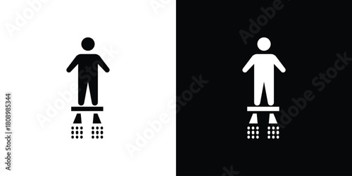Flyboard icon in glyph shilhouette black and white colors