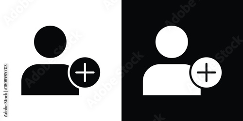 Follow icon in glyph shilhouette black and white colors