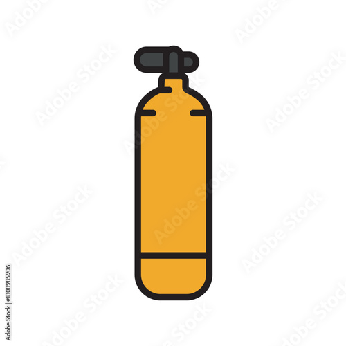 
scuba tank black line icon for digital and print projects.