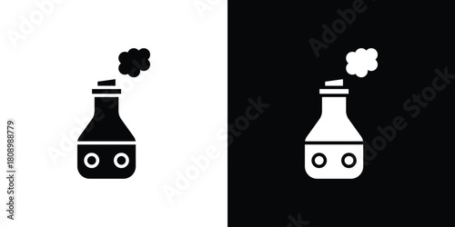 Humidifier icon in glyph shilhouette black and white colors