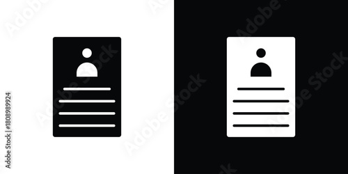 Job appslication icon in glyph shilhouette black and white colors