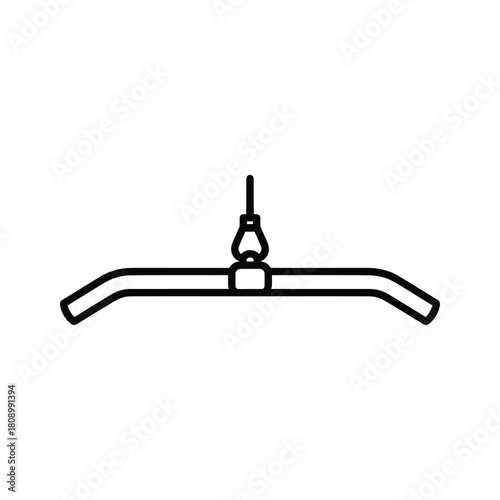 Lat pulldown bar isolated on for building upper body