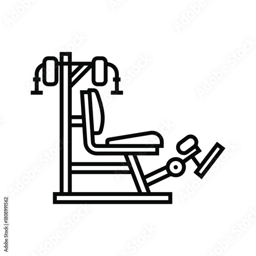 Leg extension machine for fitness and strength isolated on