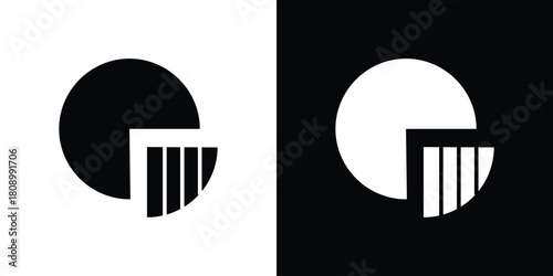 Market share icon in glyph shilhouette black and white colors
