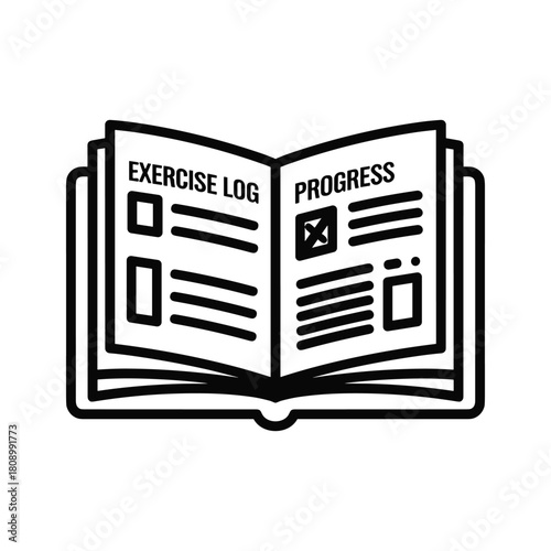 Exercise log isolated on for tracking progress and results