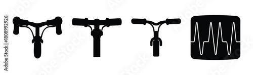 Diverse handlebars and health pulse icons for active transport