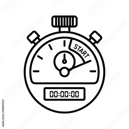 Stopwatch with start isolated on