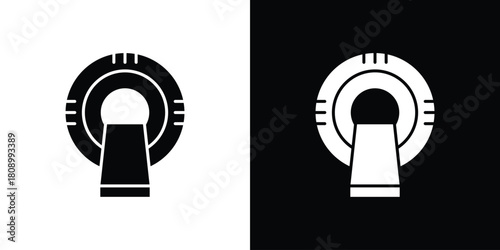 MRI scanner icon in glyph shilhouette black and white colors