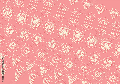 Diamond pattern on pink background seamless vector design elegant backdrop for jewelry and luxury br
