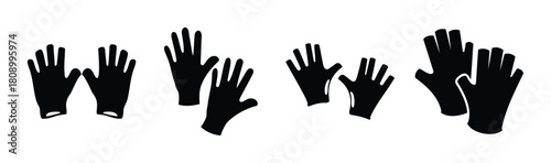 Protective work glove silhouettes, essential safety apparel