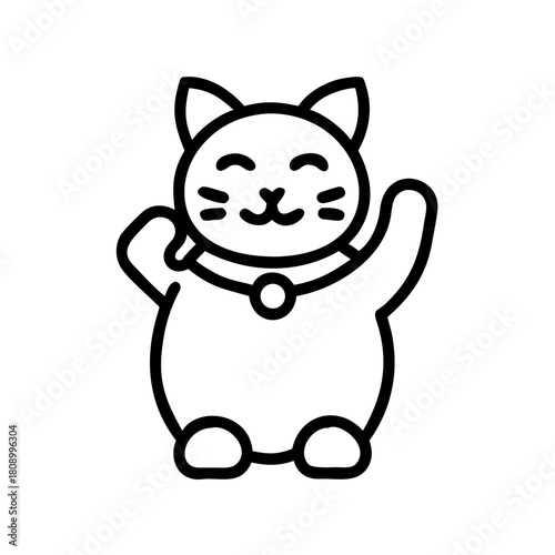 Japan Day maneki neko cat icon