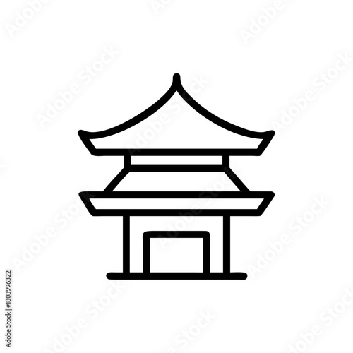 Japan Day shinto shrine building icon