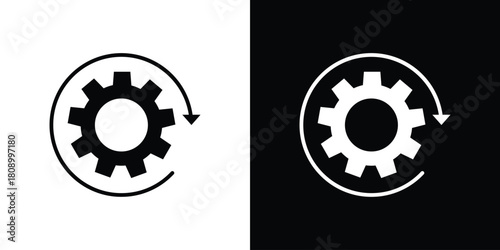 Recovery icon in glyph shilhouette black and white colors