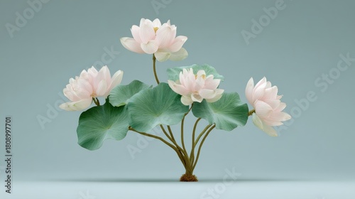 Wallpaper Mural A small pink and green plant with four flowers Torontodigital.ca