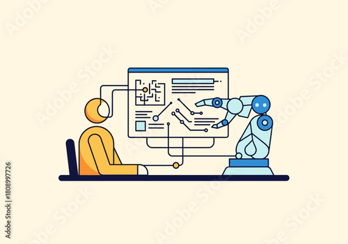 Human robot collaboration in technology: modern ai interaction with data and machines