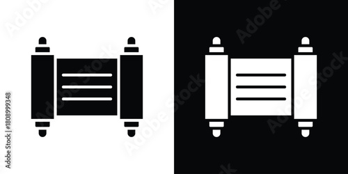 Scrolls icon in glyph shilhouette black and white colors
