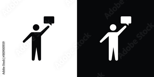 Suggestion icon in glyph shilhouette black and white colors