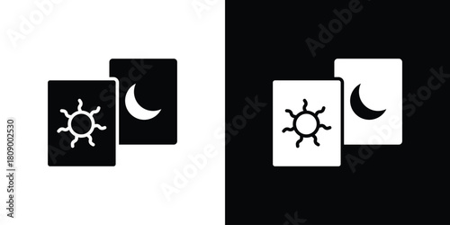 Tarot icon in glyph shilhouette black and white colors