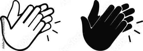clapping hand two set icons vector design logo