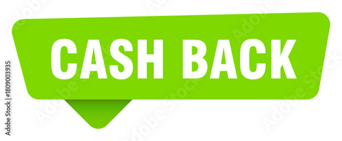 cash back green sign isolated on transpatent background. cash back sticker