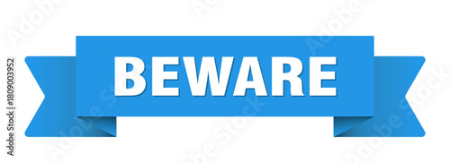 beware ribbon isolated on transparent background. beware ribbon
