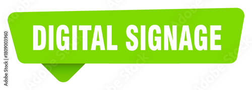 digital signage green sign isolated on transpatent background. digital signage sticker