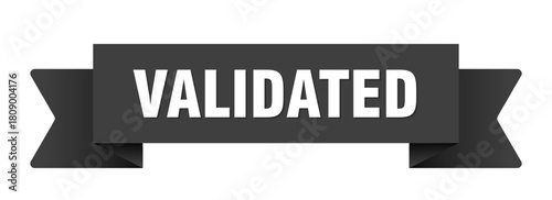validated ribbon isolated on transparent background. validated ribbon