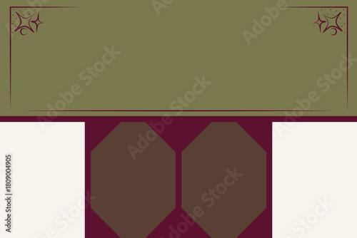 Vintage Decorative Bento Grid Style Layout for Packaging and Poster Design