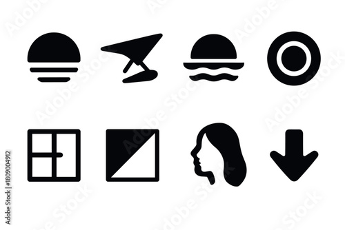 Bold minimalist icons set: simple designs for versatile use in digital media