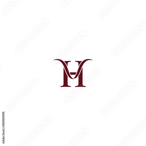 Elegant initial letter logo design decorative serif style on white background