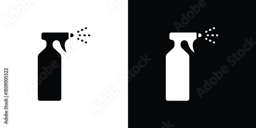 Water spray icon in glyph shilhouette black and white colors