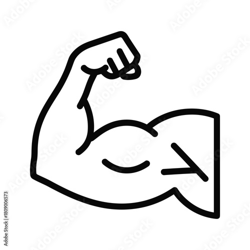Biceps muscle icon isolated on, strength and power concept